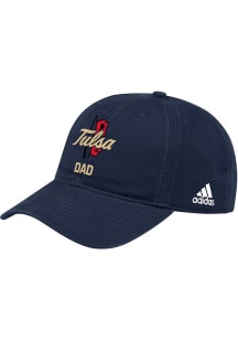 Adidas Tulsa Golden Hurricane Dad Washed Slouch Adjustable Hat - Navy Blue