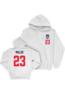Stephen Miller Campus Ink UConn Huskies Youth NIL Logo Long Sleeve Player Hoodie White