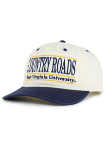 West Virginia Mountaineers Retro Two Tone 5-Panel The Bar Adjustable Hat - Ivory