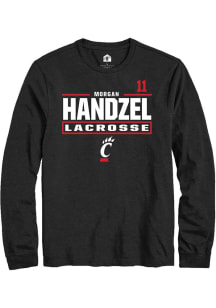 Morgan Handzel Cincinnati Bearcats Black NIL Stacked Box Long Sleeve Player T Shirt