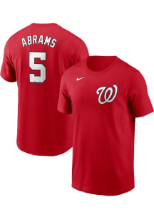 CJ Abrams Washington Nationals Red Alt Short Sleeve Player T Shirt