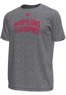 Under Armour Maryland Terrapins Grey Arch Mascot Tech Stretch Short Sleeve T Shirt