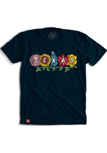Texas Navy Blue Wildflower Short Sleeve Fashion T Shirt