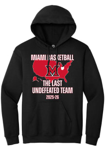 Summit Sportswear Miami RedHawks Mens Black 2026 LAST UNDEFEATED TEAM Long Sleeve Hoodie