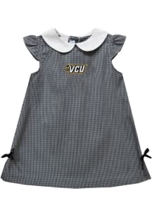 Vive La Fete VCU Rams Baby Girls Black Gingham Short Sleeve Dress