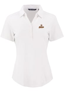 Cutter and Buck Houston Astros Womens White Cooperstown  Forge Eco Polo Short Sleeve Polo Shirt