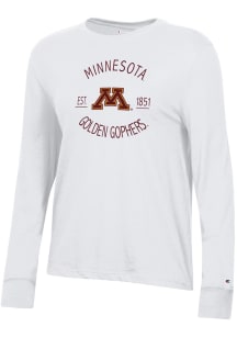 Champion Minnesota Golden Gophers Womens White Core LS Tee