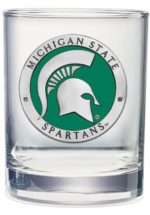 Michigan State Spartans Pewter Rock Glass - Green