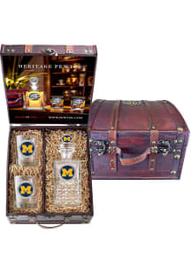Michigan Wolverines 3D Heritage Chest Set Decanter Set