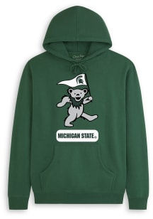 Class Trip Michigan State Spartans Mens Green Grateful Dead Skull Circle Long Sleeve Hoodie