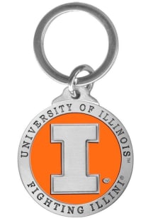 Illinois Fighting Illini Metal Keychain - Orange