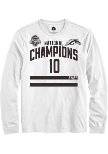 Zack Sharp Western Michigan Broncos White NIL 2025 National Champions Shirzee Long Sleeve Player T..