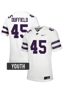 Jaxson Duffield K-State Wildcats Youth White Nike NIL Name And Number Football Jersey