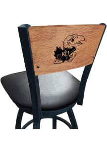 Kansas Jayhawks Vinyl Seat Maple Back Swivel Pub Stool - Black