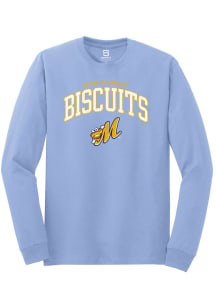 Summit Sportswear Montgomery Biscuits Light Blue Arch Mascot Long Sleeve T Shirt