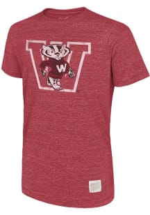 Original Retro Brand Wisconsin Badgers Red Logo Short Sleeve Fashion T Shirt