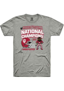 Summit Sportswear Indiana Hoosiers Grey Headlines 2025 National Champions Short Sleeve T Shirt