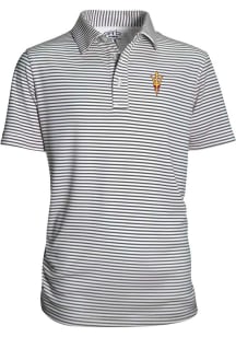Arizona State Sun Devils Toddler Charcoal Carson Striped Short Sleeve Polo Shirt