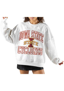 Gameday Couture Iowa State Cyclones Womens White Big Play Energy Crew Sweatshirt
