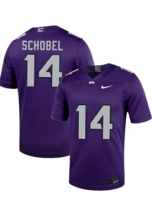 John Schobel  Nike TCU Horned Frogs Purple Football NIL Game Football Jersey