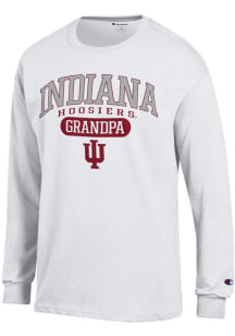 Champion Indiana Hoosiers White Pill Box Grandpa Jersey Long Sleeve T Shirt