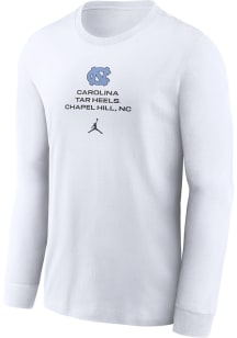 Nike North Carolina Tar Heels White DriFit Sideline Practice Jordan Long Sleeve T Shirt