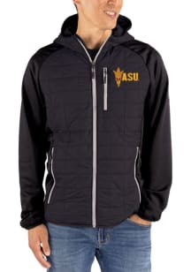 Cutter and Buck Arizona State Sun Devils Mens Black Rainier PrimaLoft Hybrid Medium Weight Jacket