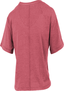 Pressbox Ball State Cardinals Womens Red Burnout Short Sleeve T-Shirt