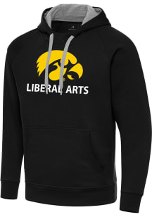 Antigua Iowa Hawkeyes Mens Black Iowa Liberal Arts  Victory Long Sleeve Hoodie