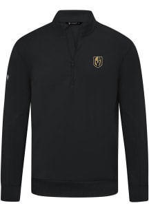 Levelwear Vegas Golden Knights Mens Black Upright 3D Embroidered Patch Long Sleeve Qtr Zip Pullove..