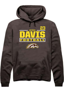 Jayden Davis Western Michigan Broncos Mens Brown Football NIL Stacked Box Player Hood