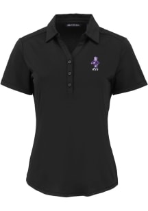 Cutter and Buck K-State Wildcats Womens Black Vintage Forge Eco Polo Short Sleeve Polo Shirt