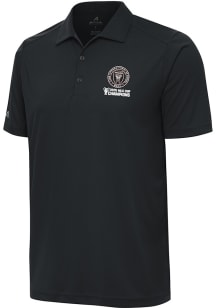 Antigua Inter Miami CF Mens Dark Grey 2025 Cup Champions Tribute Short Sleeve Polo