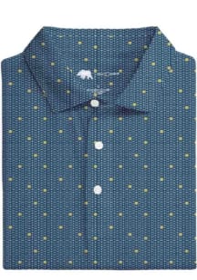 Onward Reserve Michigan Wolverines Mens Navy Blue Stacked Logo Short Sleeve Fashion Polo