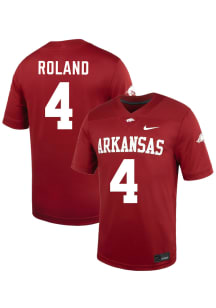 Lakhi Roland  Nike Arkansas Razorbacks Cardinal Red NIL Name And Number Football Jersey