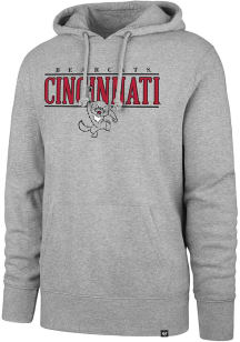 47 Cincinnati Bearcats Mens Grey City Line Vault Hanging Bearcat Long Sleeve Hoodie