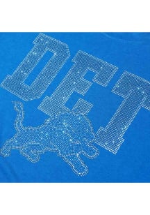 Forever Collectibles Detroit Lions Womens Royal Blue Rhinestone Short Sleeve T-Shirt