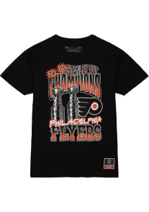 Mitchell and Ness Philadelphia Flyers Black Back to Back Champs Short Sleeve Fashion T Shirt