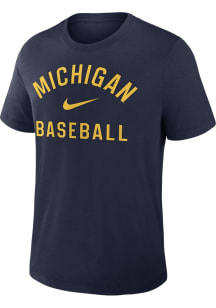 Nike Michigan Wolverines Navy Blue Dugout Early Work Baseball Short Sleeve T Shirt