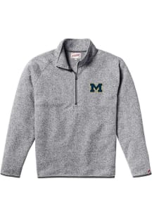 Michigan Wolverines Mens Grey Saranac Long Sleeve Qtr Zip Pullover