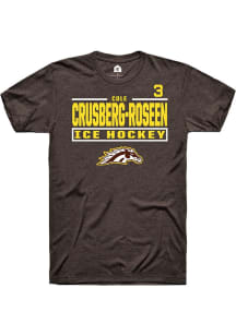 Cole Crusberg-Roseen Western Michigan Broncos Brown NIL Stacked Box Short Sleeve Player T Shirt
