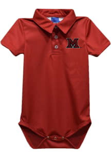 Vive La Fete Miami RedHawks Baby Red Team Short Sleeve One Piece Polo