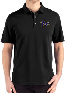 Cutter and Buck Pitt Panthers Black Advantage Refresh Pique Big and Tall Polo