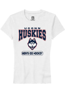 Summit Sportswear UConn Huskies Womens White Men's Ice Hockey Short Sleeve T-Shirt
