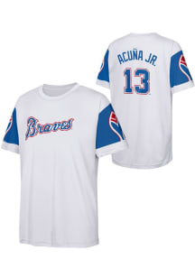 Ronald Acuna Jr Atlanta Braves Youth Navy Blue Triple Performance Player Tee