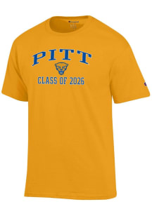 Champion Pitt Panthers Gold Font Class of 2026 Jersey Short Sleeve T Shirt