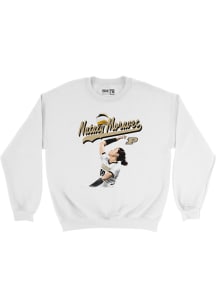 Nataly Moravec  Campus Ink Purdue Boilermakers Youth White Spike Crew Long Sleeve Crew Sweatshirt