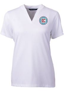 Cutter and Buck Chicago Fire Womens White Forge Short Sleeve T-Shirt