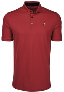 Greyson Indiana Hoosiers Mens Red Crowley Short Sleeve Fashion Polo