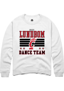 Grace Lundbom Cincinnati Bearcats Mens White NIL Striped Player Crew